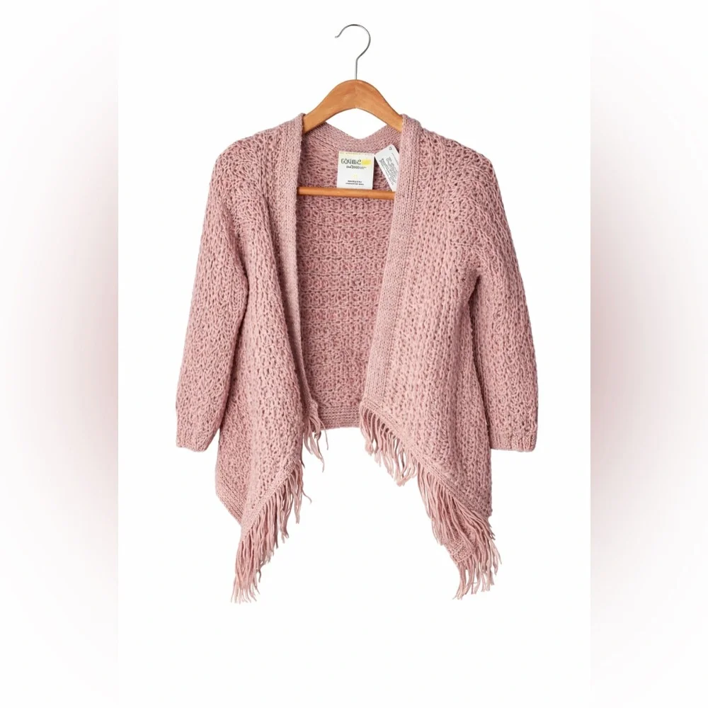 Genuine Kids Heathered Mauve Fringe Cardi. great Condition. Size 3t